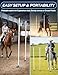 inoreal 6 Pcs Pole Bending Poles with Weighted Base for Horses, Adjustable Equestrian Sports Training Equipment for Horses, Agility Poles for Horses, Soccer, Football, White