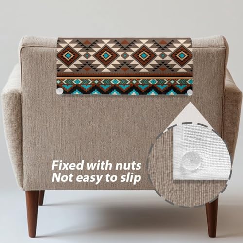 Miniatura 5 de Netilgen Navajo - Funda Protectora Para Sofá Reclinable Con Diseño Geométrico Azteca, Para Reposacabezas De Silla Reclinable, Antideslizante, Protector De Muebles