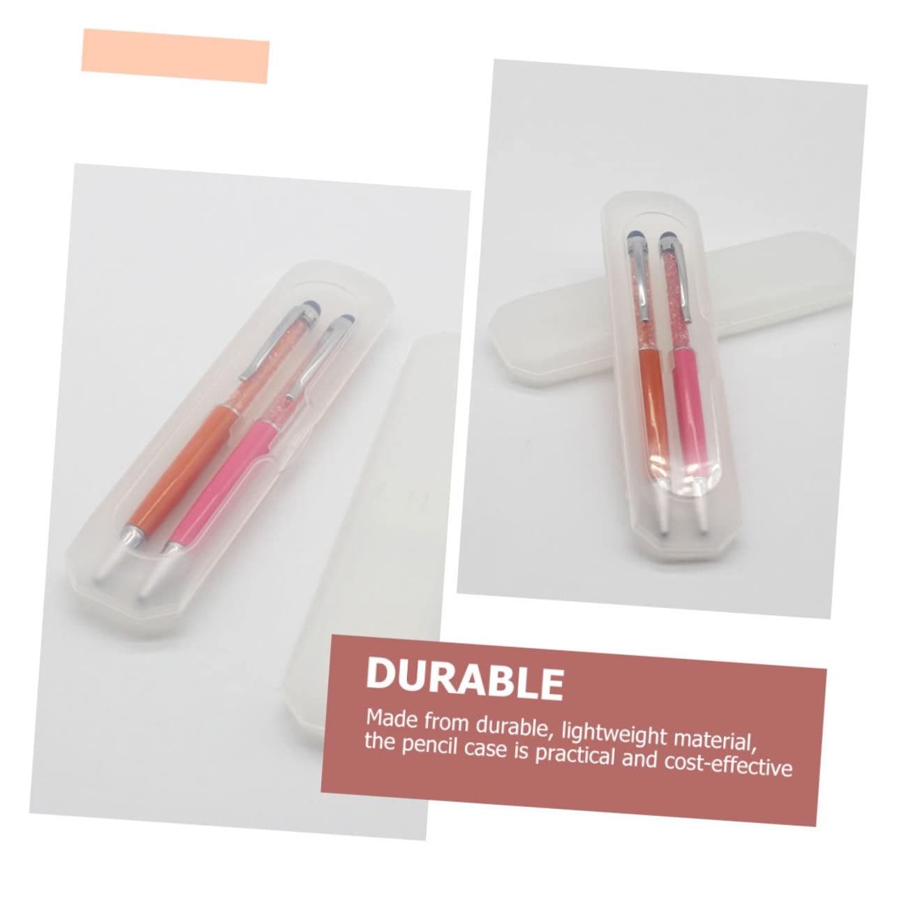 VILLCASE 40 Pièces étui à crayons transparent stylos perlés vitrine de stylo trousse à crayons vide plumier cosmetic organizer trousse transparente étuis à stylos stylo contenant pp
