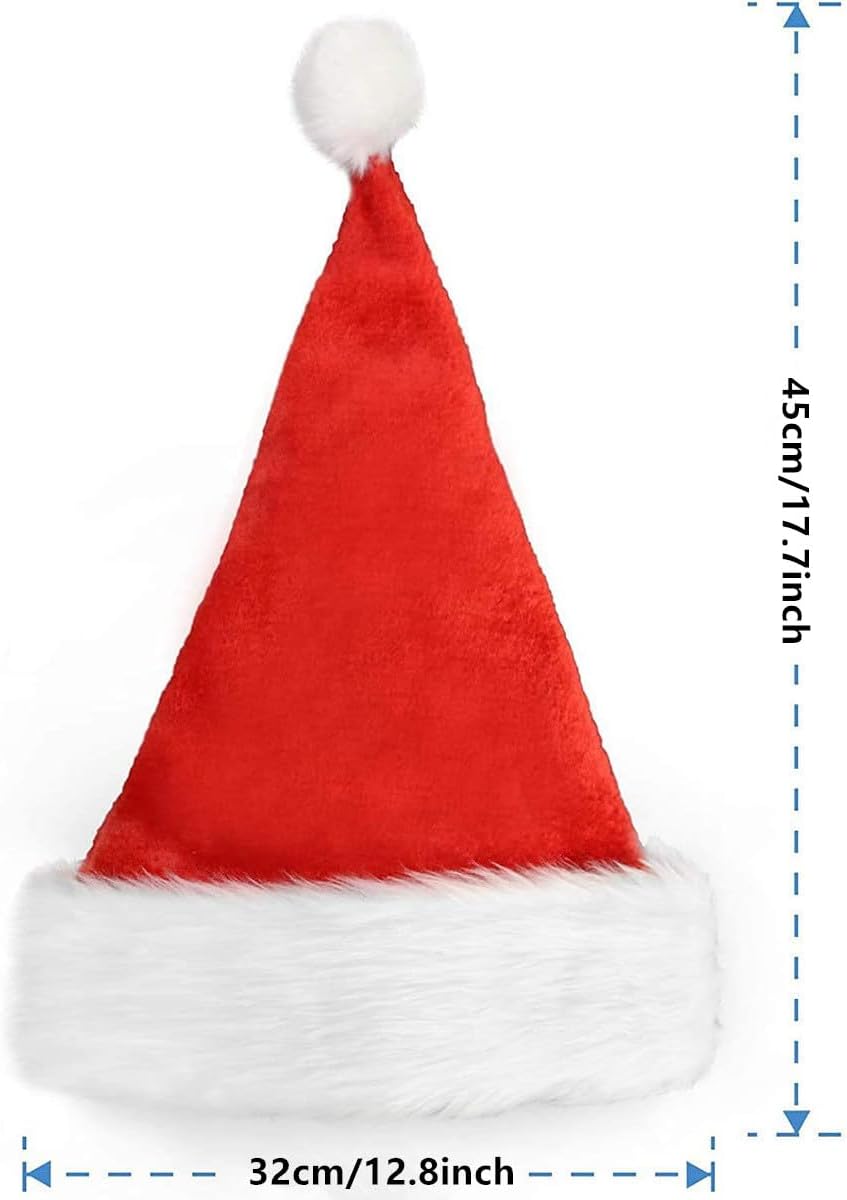 Santa Hat, comfortable velvet thick fur Santa hat, perfect for Christmas and New Year gatherings