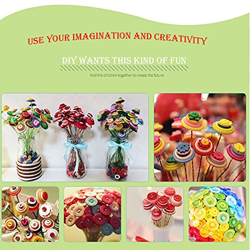 Kovolala 600-800 Pcs Various Size Buttons For Crafts Various Shapes Color Sewing Craft Kids Handmade Button Painting Diy Ornament With 60" Long Soft Ruler #TOP3