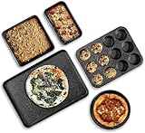 Granite Stone 2824 5 Piece Bakeware Set, Large, Black