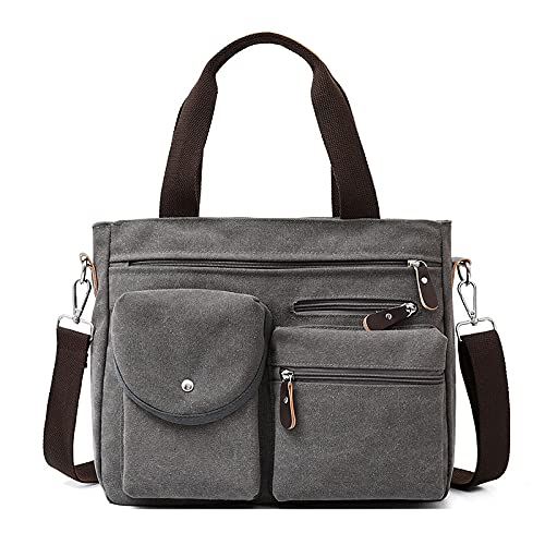 QIANJINGCQ New canvas bag, versatile and practical, diagonal shoulder bag, large-capacity travel backpack, laptop bag, multi-purpose commuter bag, messenger bag Cover