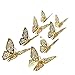 aooyaoo 48pcs/lot 3D Butterfly Kids Wall Stickers Fridge for Nursery Room Decoration (Gold 1)