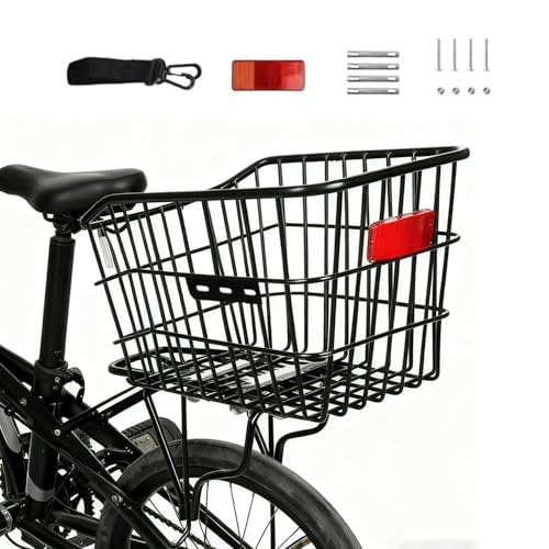 Wintfarm Fahrradkorb Hinten Stabil,Groß Fahrrad Korb Hinten Mit Montagezubehör,Fahrradkorb Hinten Abnehmbar Für Fahrräder, Kleiner Hund Einkaufen Picknick Schulranzen