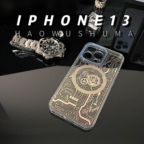Image of AIBEX Mechanical Series Compatible with Apple iPhone 13 Slim Full-Body Stylish Protective Polycarbonate Case with Built-in Screen Protector Bronze