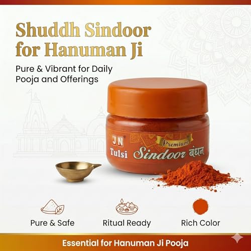 Image of Orange Sindoor Powder for Puja, Hanumanji and Ganesh ji, Pack of 2-100gm Each