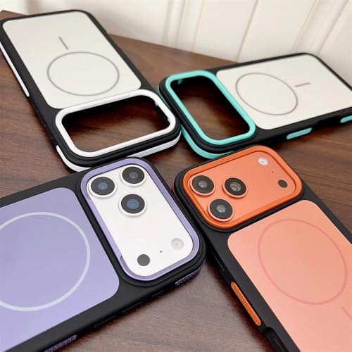 Coque magnétique iPhone 17 mate et bicolore anti-choc orange