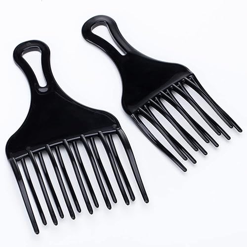 Miniatura 3 de 2 peines para desenredar el cabello, peines de plástico afro púas profesionales para el cabello, peines de dientes anchos para hombre y mujer