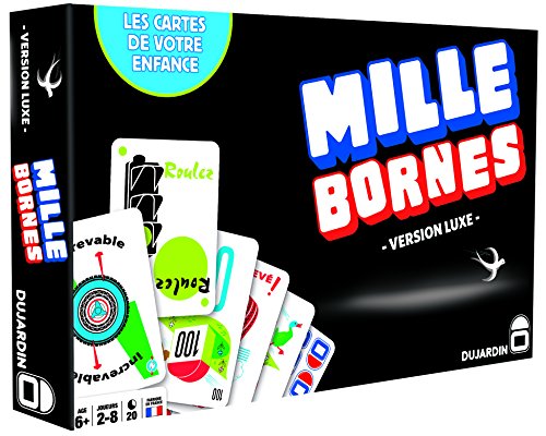 Dujardin Mille Bornes Version Luxe - Gra planszowa - Gra karciana - Najpierw osiągnij 1000 kiosków - Do gry z rodziną lub przyjaciółmi - 2 graczy do 8 graczy - od 6 lat