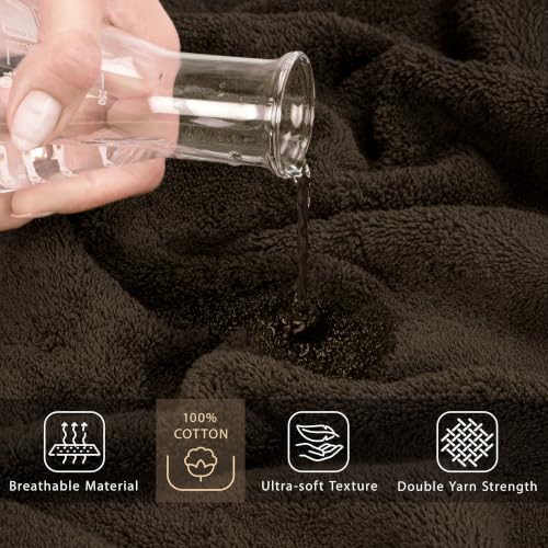 Image of Cotton Paradise 100% Cotton Turkish Towel Set, Soft Absorbent Quick Dry, 2 Piece 35x70 Bath Sheet Set, Chocolate Brown