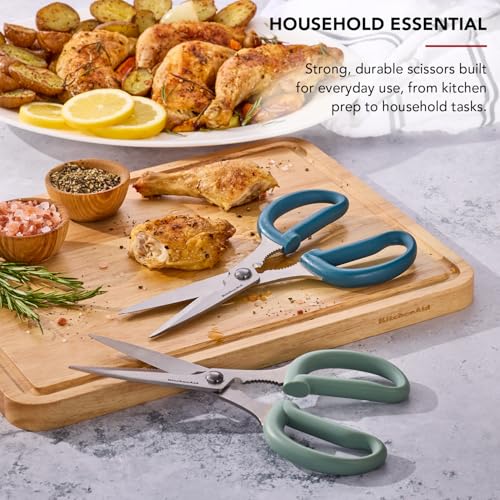 Image of KitchenAid 2-Piece Multipurpose Shear Set, Versatile Scissors with Nutcracker, Bottle Opener, Ergonomic Handles with Protective Blade Covers