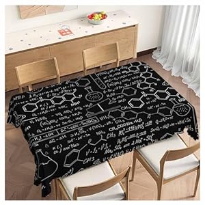 Beabes Tablecloth Chemistry, Chemistry Formulas Laboratory Equipment Rectangular Table Cover Kitchen Table Cloth for Dining Hotel Coffee Parties Tabletop Decoration, 52×70 Inch