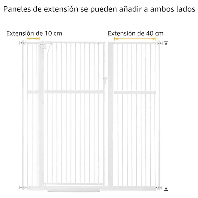 Foto 6 de 7 de unipaws Puerta para Perros de 142 cm de Alto, Ancho Ajustable de 95 a 105 cm