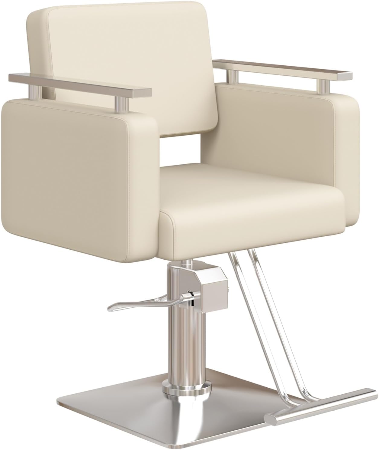 Barber Chair, 440 Lbs Capacity Heavy Duty Salon Chair with Hydraulic Pump, 360° Swivel Height Adjustable Spa Beauty Chair for Hair Stylist, Barbershop, Spa, Beauty Shop (White)