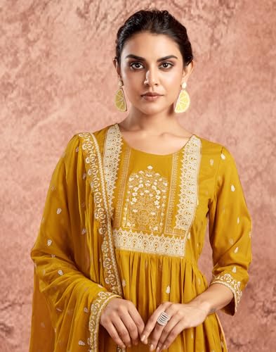 Image of SIRIL Women's Rayon Viscose Printed Kurta Pant with Dupatta Set