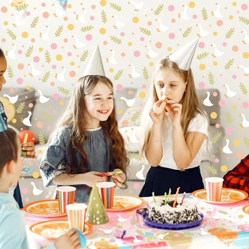 Image of Whaline 300 Pcs One Silly Goose Birthday Table Confetti Goose Dot Leaves Confetti Table Centerpieces for First Birthday Party Decoration