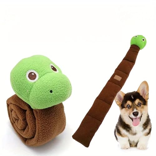 DAFORERAL Brinquedo interativo para cães de caracol de pelúcia com Squeaker - Tapete durável para ma