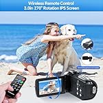 4K Video Camera Camcorder 42MP YouTube Vlogging Camera 18X Digital Zoom Webcam 3.0 Inch 270 Degree Rotation Screen Camcorders with 32G SD Card and 2 Batteries Recording While Charging - Image 4