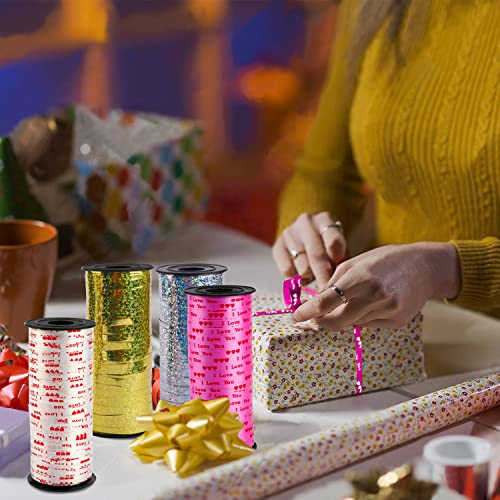 Curling Ribbon,7 Pack Curling Ribbons Shiny Metallic Balloon String Roll Gift Wrapping Ribbon For Party Festival Art Craft Decor Florist Flowers Decoration (5 Mm, 100 Yard/Roll) #TOP1
