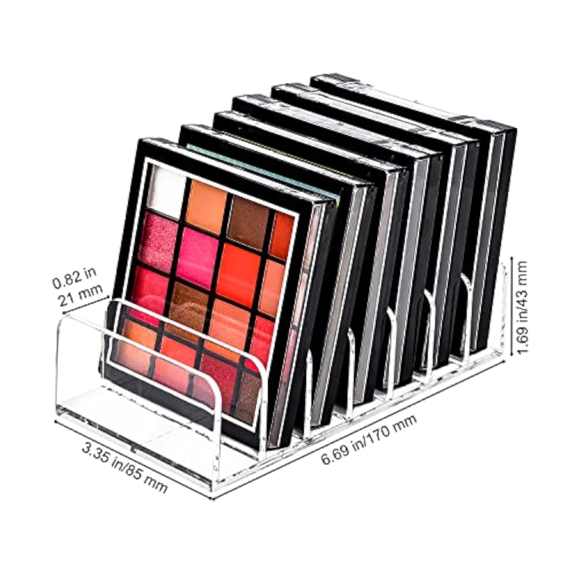 Palette Organizer, 7-Section Divided Plastic Makeup Organizer