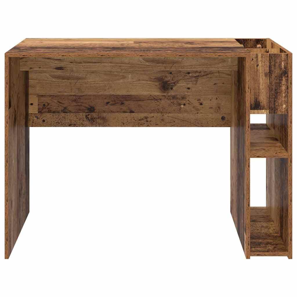 Scrivania in legno anticato, 109 x 50 x 78 cm, moderna scrivania da ufficio per casa e soggiorno, autoportante, con ampio spazio di archiviazione, ideale per lavoro e scuola