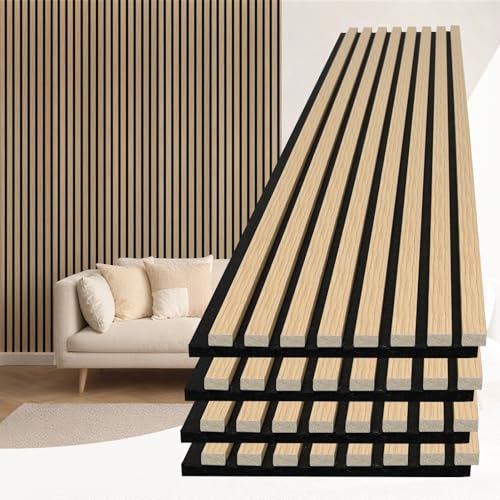 Image of Art3d 94 x 12.6 Inch Acoustic Lightweight Slat Wall Panel, 4-Piece, Boxwood