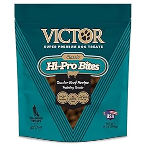 VICTOR Super Premium Dog Treats – Classic Hi-Pro Savory Bites with Real Beef – Supports Immune System, Digestive Health, & Healthy Coat – Tender Beef Treats for Active and Sporting Dogs, 14 oz
