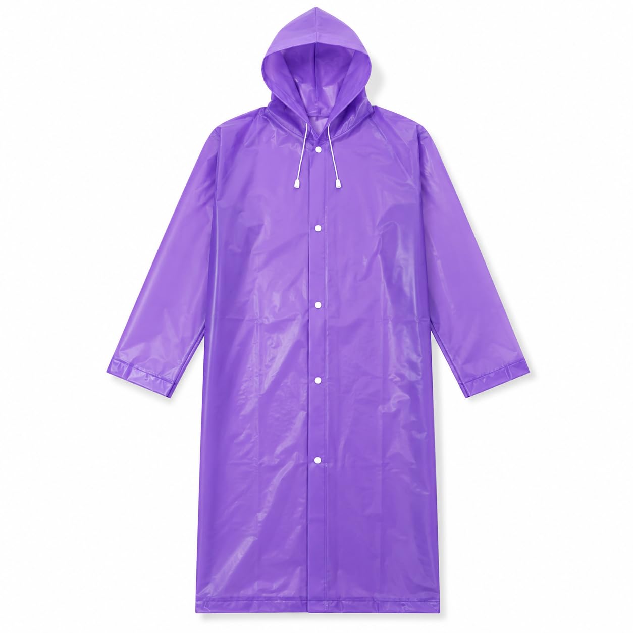 Unisex PVC Waterproof Hooded Raincoat for Men & Women | Full-Length Reusable Rain Wear with Adjustable Hood & Snap Button Closure | Lightweight Monsoon Rain Jacket | Purple | Pack of 2-image-41
