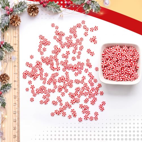 Image of Weysat 30g Mini Softball Clay Slices Baseball Polymer Confetti Red White