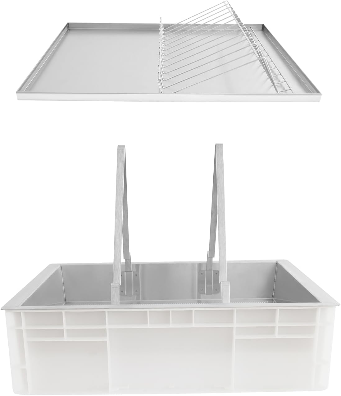 Beekeeping Uncapping Station for Honey Harvesting, 24" x 17" x 7.9" Honey Collecting Container Collecting Tool Set with Drip Tray & Tray, for Farms and Bee Breeding Bases