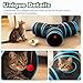Love’s Cabin Cat Tunnel for Indoor Cats, 3-Way Collapsible Play Tunnel with Teaser Wand, Peek Holes & Toy Ball, Small Pet Toy for Cats, Kittens & Rabbits, Black & Blue, Small Size