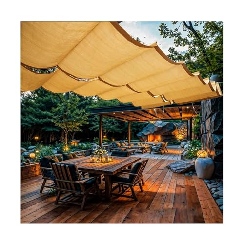 Voile d'ombrage rétractable pour pergola et terrasse extérieure flexible - 2