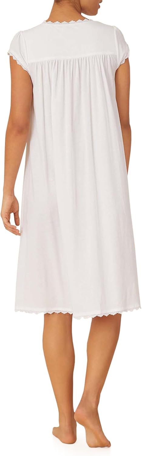 Eileen West Sleepwear & Loungewear for Women - Villa Blanca Collection - 100% Cotton Lightweight Knee-Length Nightgown - Image 3