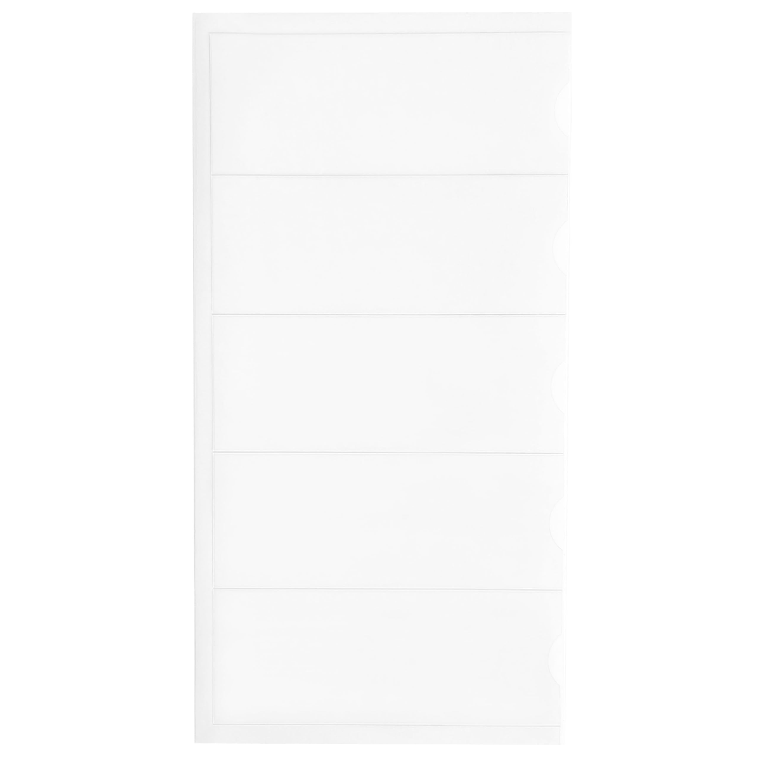 KLEBESHOP24 Ordnerrücken Taschen, 50 x 130 mm, 100 Stück, transparent | Rückenschildtaschen, selbstklebende Taschen für Ordneretiketten