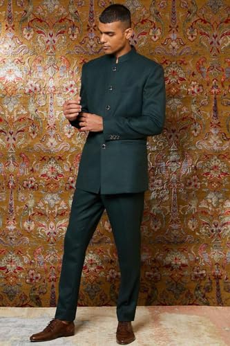 Chinese Suit Mandarin Collar Suit for Men Suits Slim Fit 2 Piece Traditional Chinese Men's Clothing2