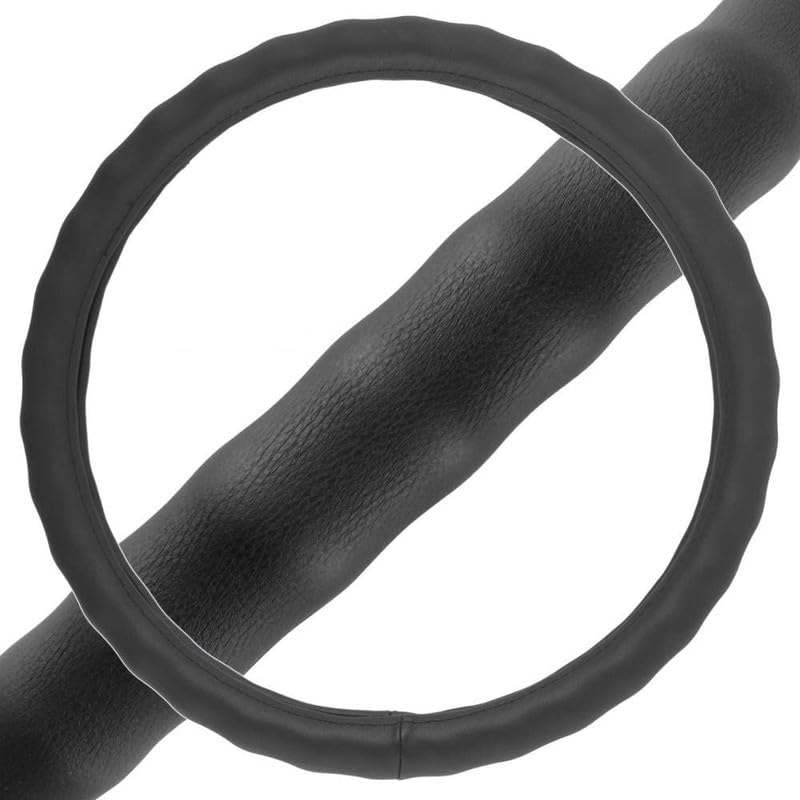 Auto Oprema (Award Winner at INDIA'S Rising Star 2024)®Car Black Finger Grip Steering Wheel Cover - Leather, Breathable, Anti Slip Customise Fitting with Tata Hexa Car-image-1