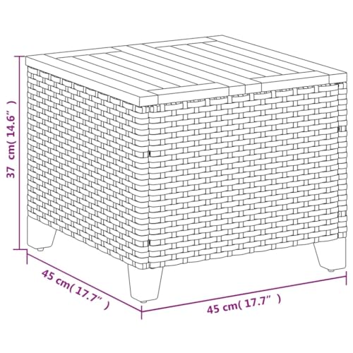 Table basse de jardin gain de place 45x45 cm pour petits balcons et cours