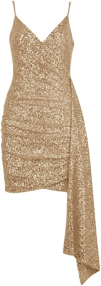 Jorshiman Sparkly Homecoming Dresses for Teens 2024 Pleated Sequin Prom Cocktail Graduation Dresses with Train