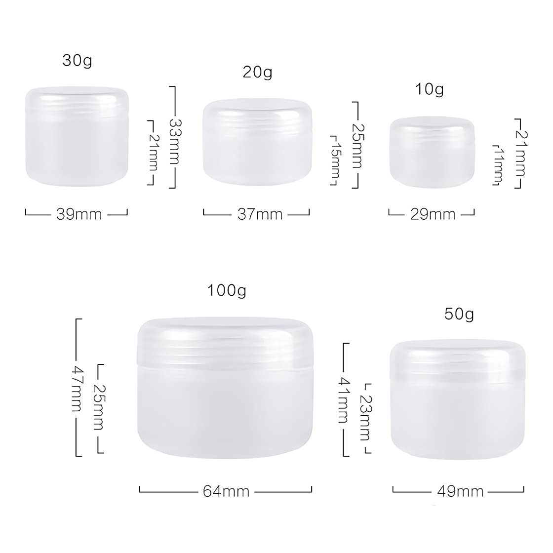 24 Pezzo 50 ml Barattoli in Plastica Bianco Contenitori Barattolo Vuoto Barattoli Piccoli con Coperchio Barattoli Cosmetico Contenitore per Prodotti di Cosmetica