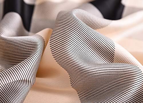 Silk Feeling Long Satin Scarf Fashion Beach Scarf Shawl Check Style Sunscreen Shawls Wraps-Lightweight Pattern - Image 5