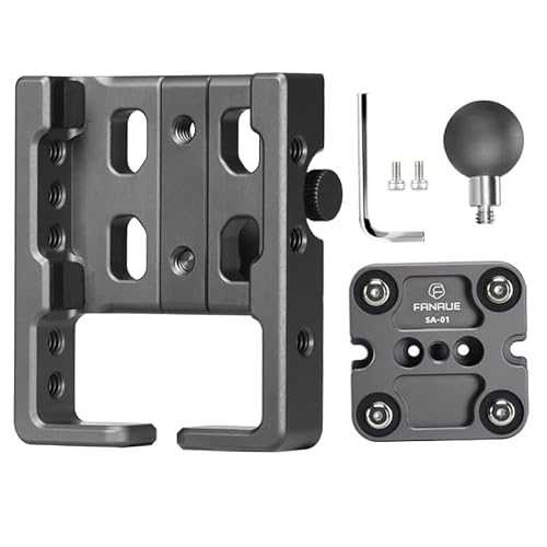 FANAUE Anti Vibration Motorcycle Phone Mount with 1\" Ball Head Adapter for 5.5-7\" Smartphones, Compatible with RAM Mounts B Size Double Socket Arm & Bike Motorcycle Phone Holder(CPC-07PRO)