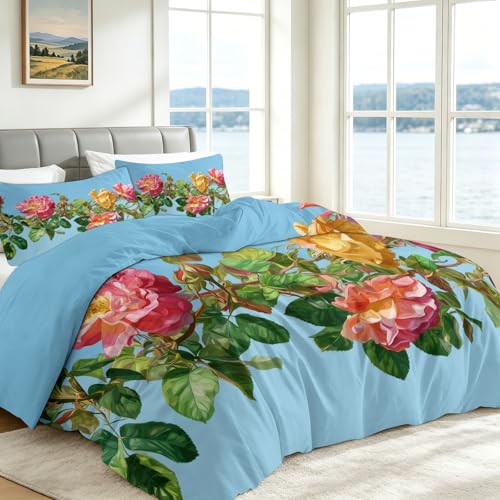 Parure de lit aquarelle en microfibre douce avec fermeture éclair solide