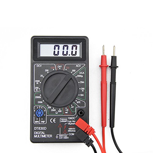 Sienoc DT830D LCD Digital Voltmeter Ammeter Ohm Multimeter With Test Leads Color Black