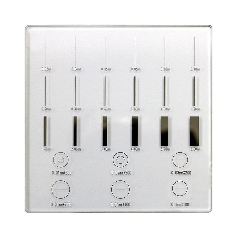 Microscope 999 Microscope Calibration Slide Cross Scale Micrometer Reticle Line Width Measurement Board for Crack Width Measure Instruments