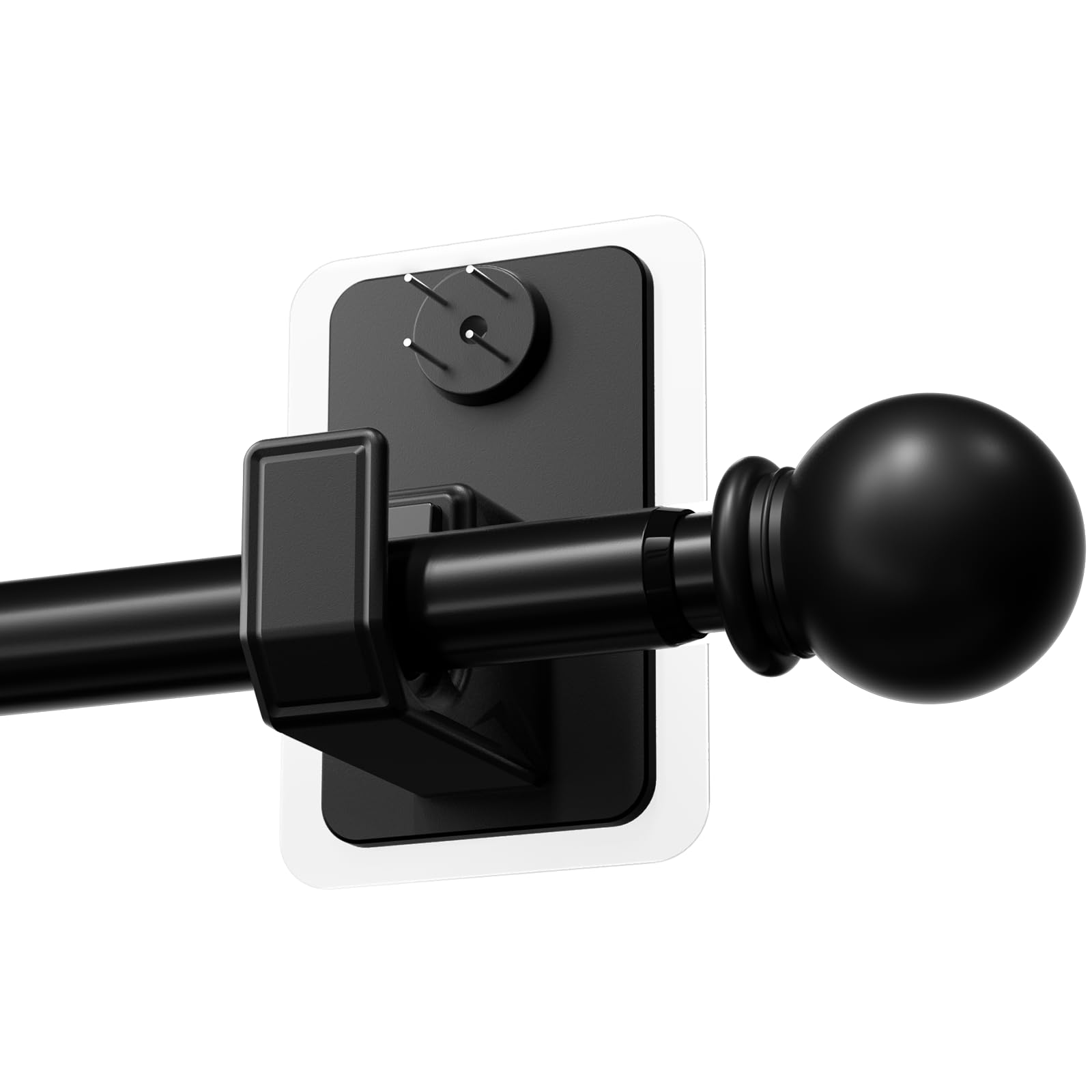 PeSenp 2.0 Pro No Drill Curtain Pole with Adhesive & Invisible Nail 79-240 cm, 16mm Diameter Extendable Curtain Poles for Eyelet Curtains, Black Curtain Rod for Apartments & Dorms - Renter Friendly — image 1