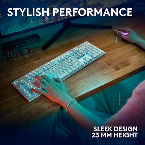 Logitech G915 X Lightspeed Wireless Gaming Keyboard (Tactile) - White | Low-Profile, Double-Shot PBT Keycaps, Fully Programmable Keys, RGB Backlighting, Sleek Aluminum Finishing, GL Brown - image 8