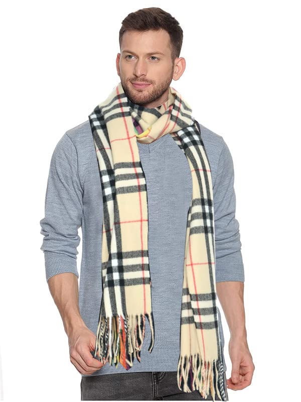 Multi Color Check Pattern Winter Muffler Scarf Cum Scarves Woolen for Men Casual Soft And Warm-image-25