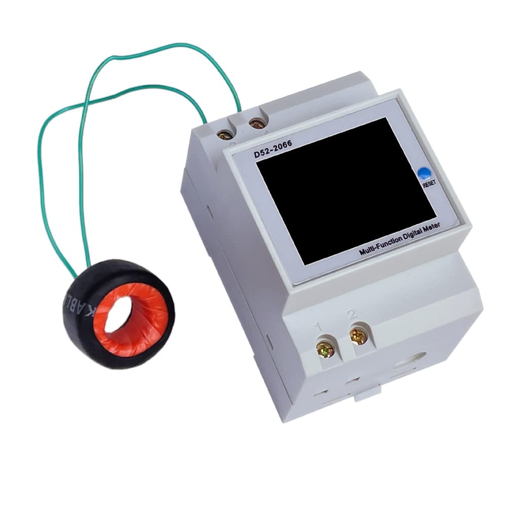 Littimoon Din Rail Digital Voltmeter Current Wattmeter Electric KWh Meter Frequency Volt Amp Monitor External CT