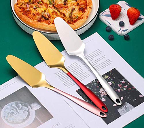 MBBITL Stainless Steel Cake Server Pie Holder Triangular Spatula - Black Gold